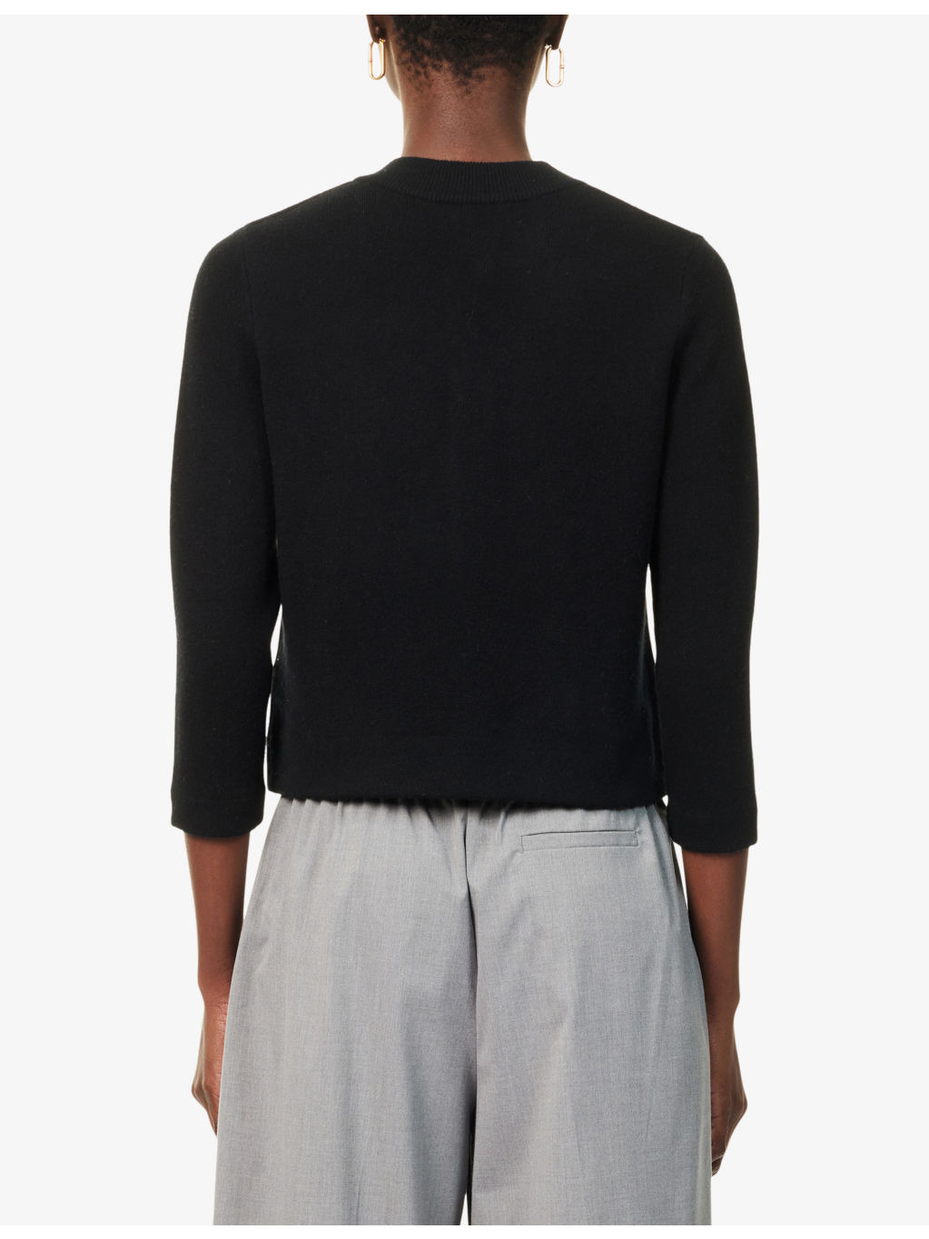 Crop Round-Neck Knitted Cardigan - 4
