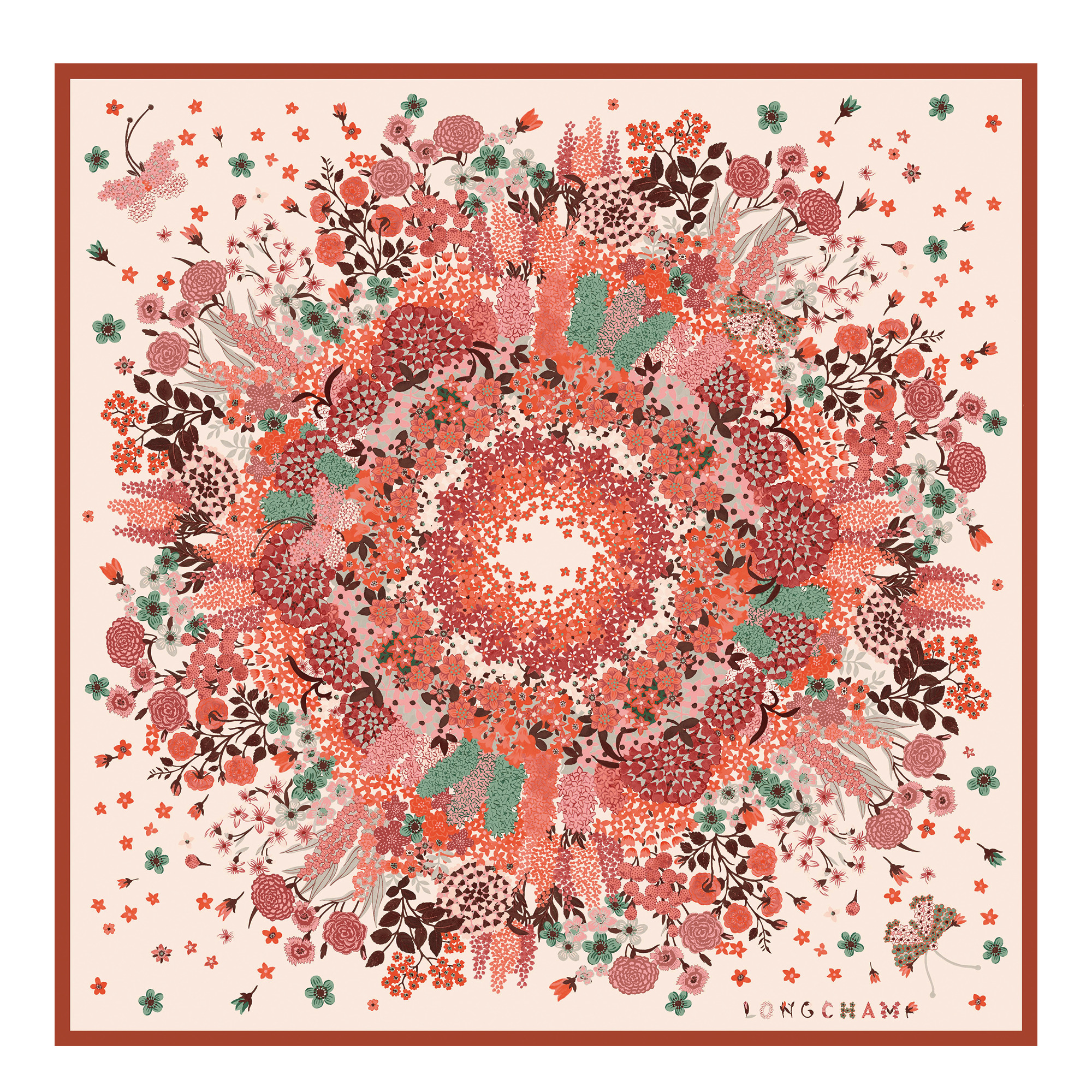 Collier de fleurs Silk scarf 90 Sienna - Silk - 1