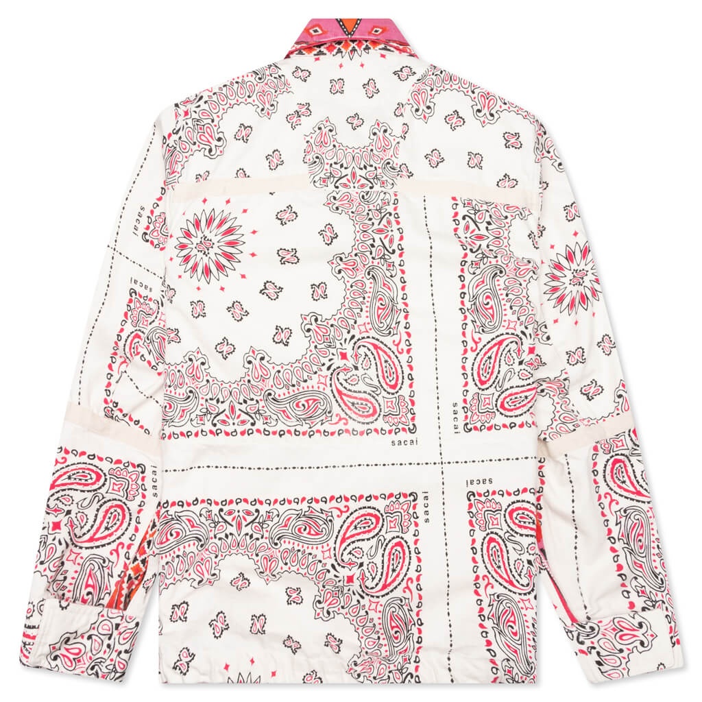SACAI BANDANA PRINT BLOUSON - OFF WHITE - 2