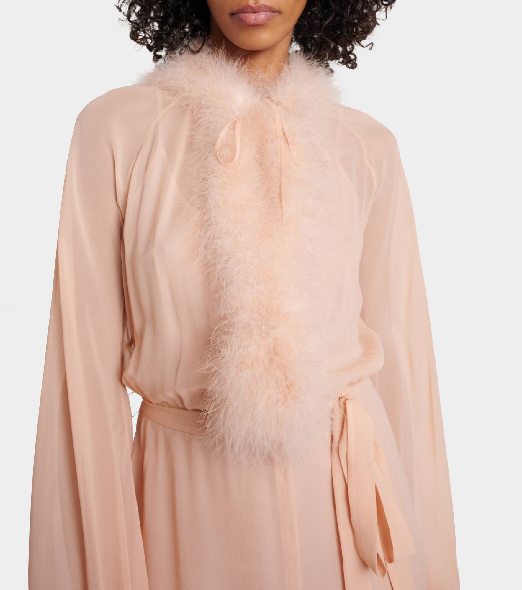Georg feather-trimmed midi dress - 5