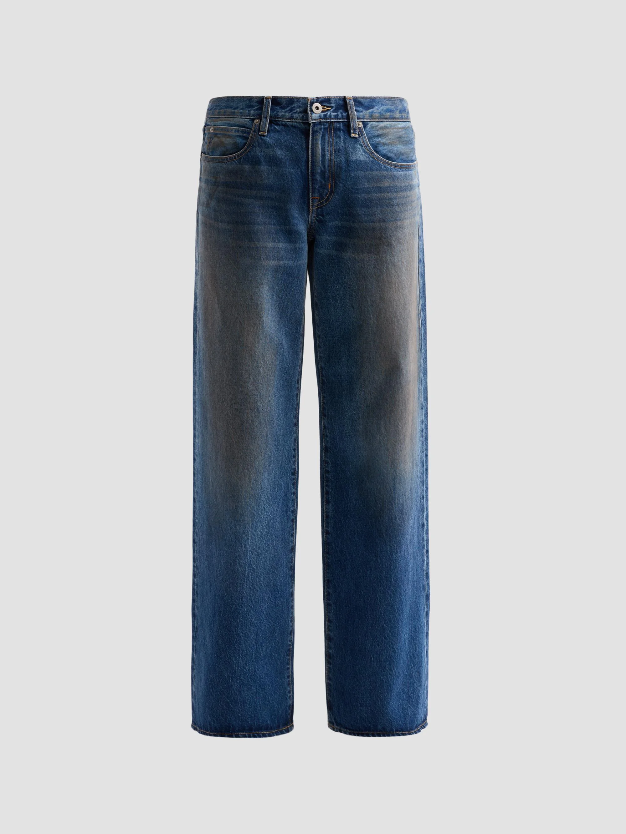 Women's Mica Distressed Wash Wide-Leg Jeans - Roll The Dice - 1