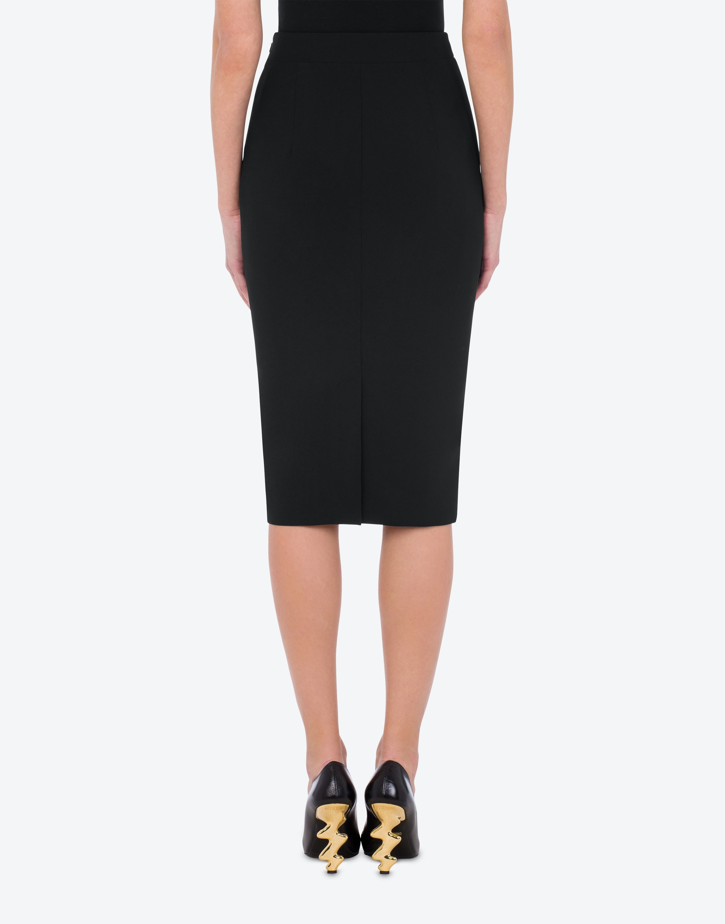 MORPHED BUCKLE STRETCH CRÊPE SKIRT - 3