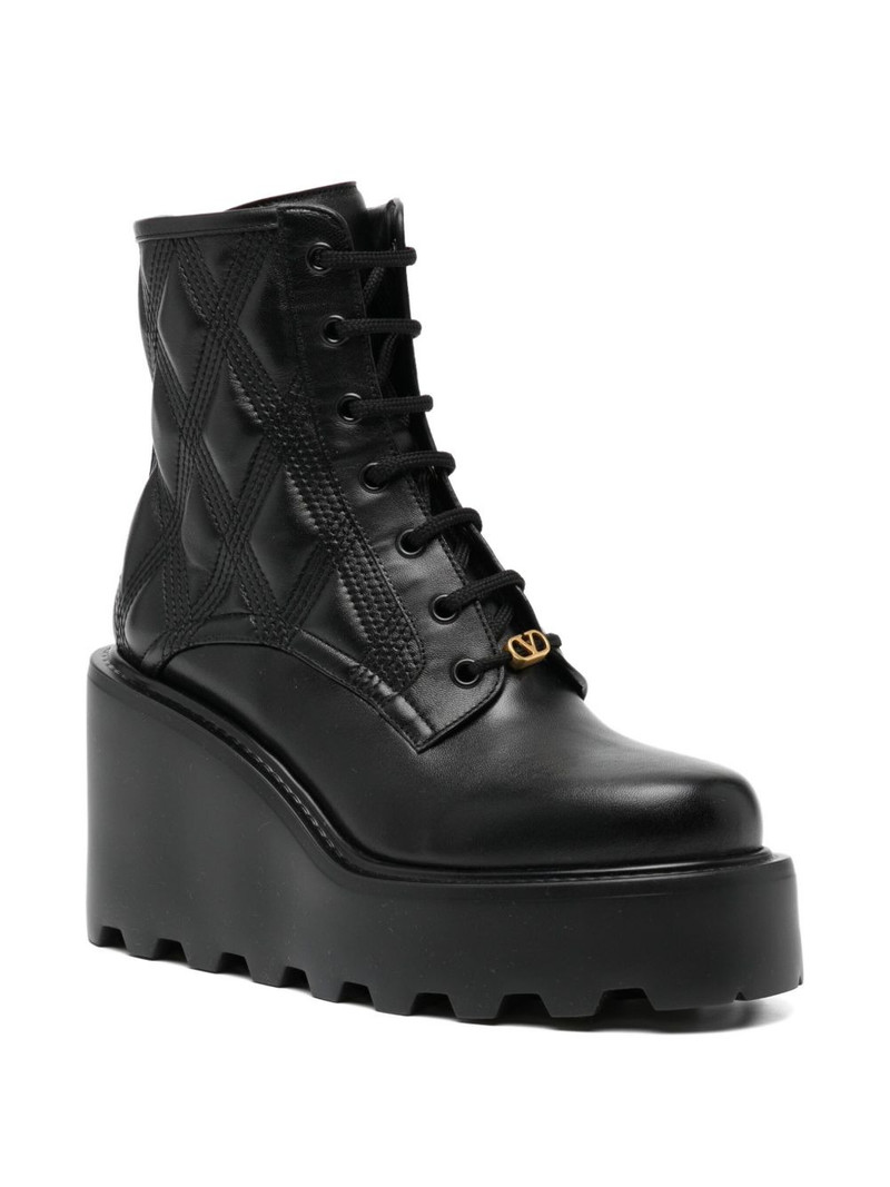 Valentino 80mm logo-plaque combat boots outlook