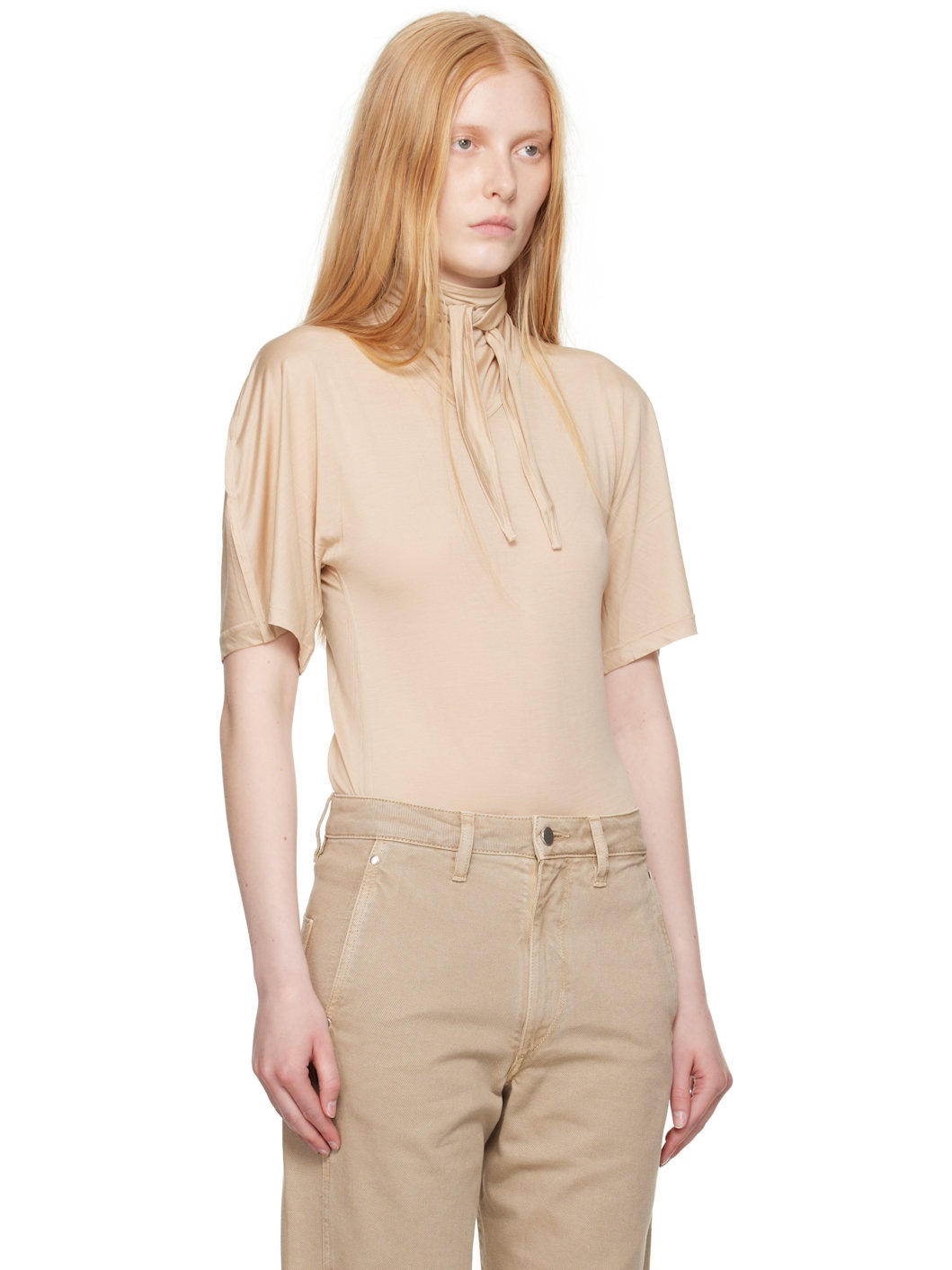 Pink Short Sleeve Foulard T-shirt - 2