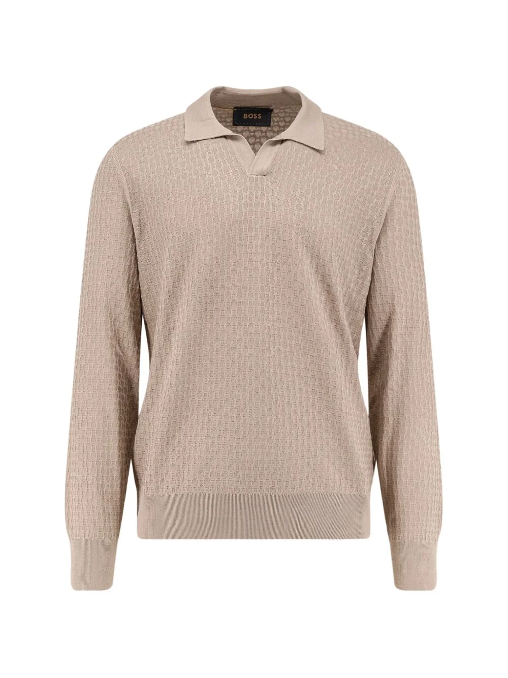 textured polo shirt - 1