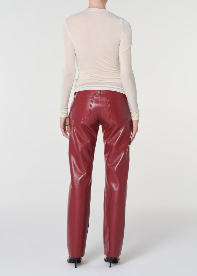 AGOLDE LOW RISE SLIM (RECYCLED LEATHER) IN BRICK outlook