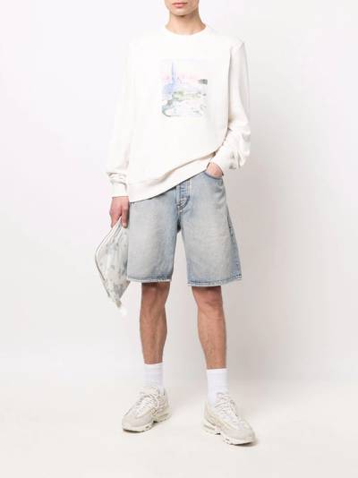 Diesel wide-leg denim skate shorts outlook