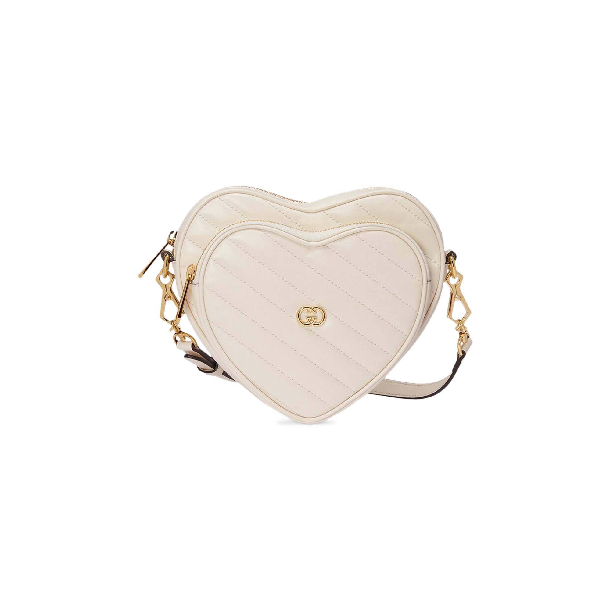 Gucci Interlocking G Mini Heart Shoulder Bag 'Mystic White' - 1