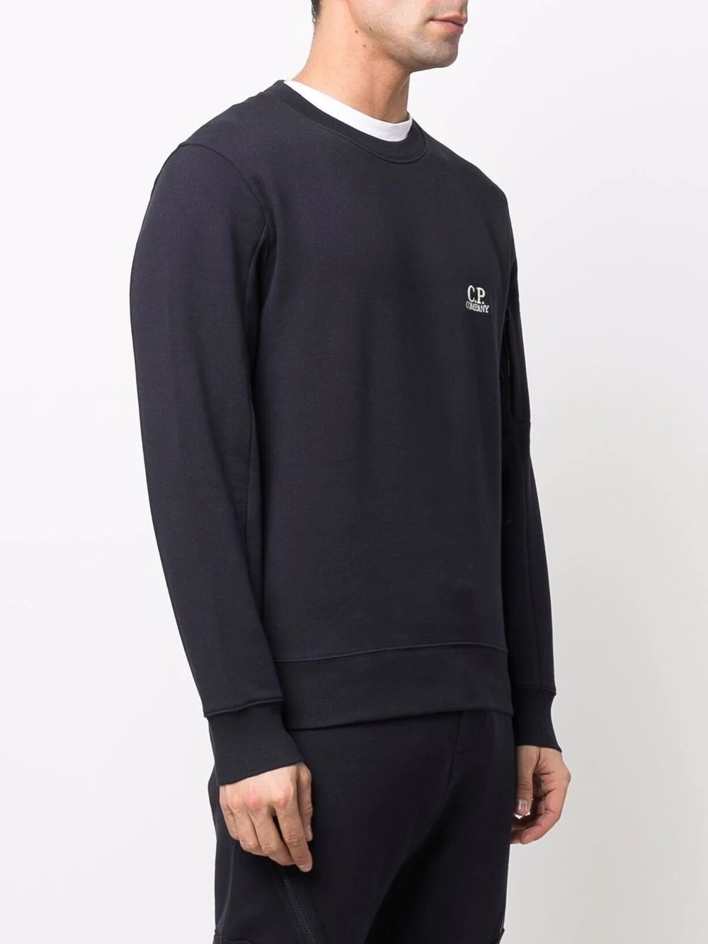 embroidered logo crew neck sweatshirt - 3