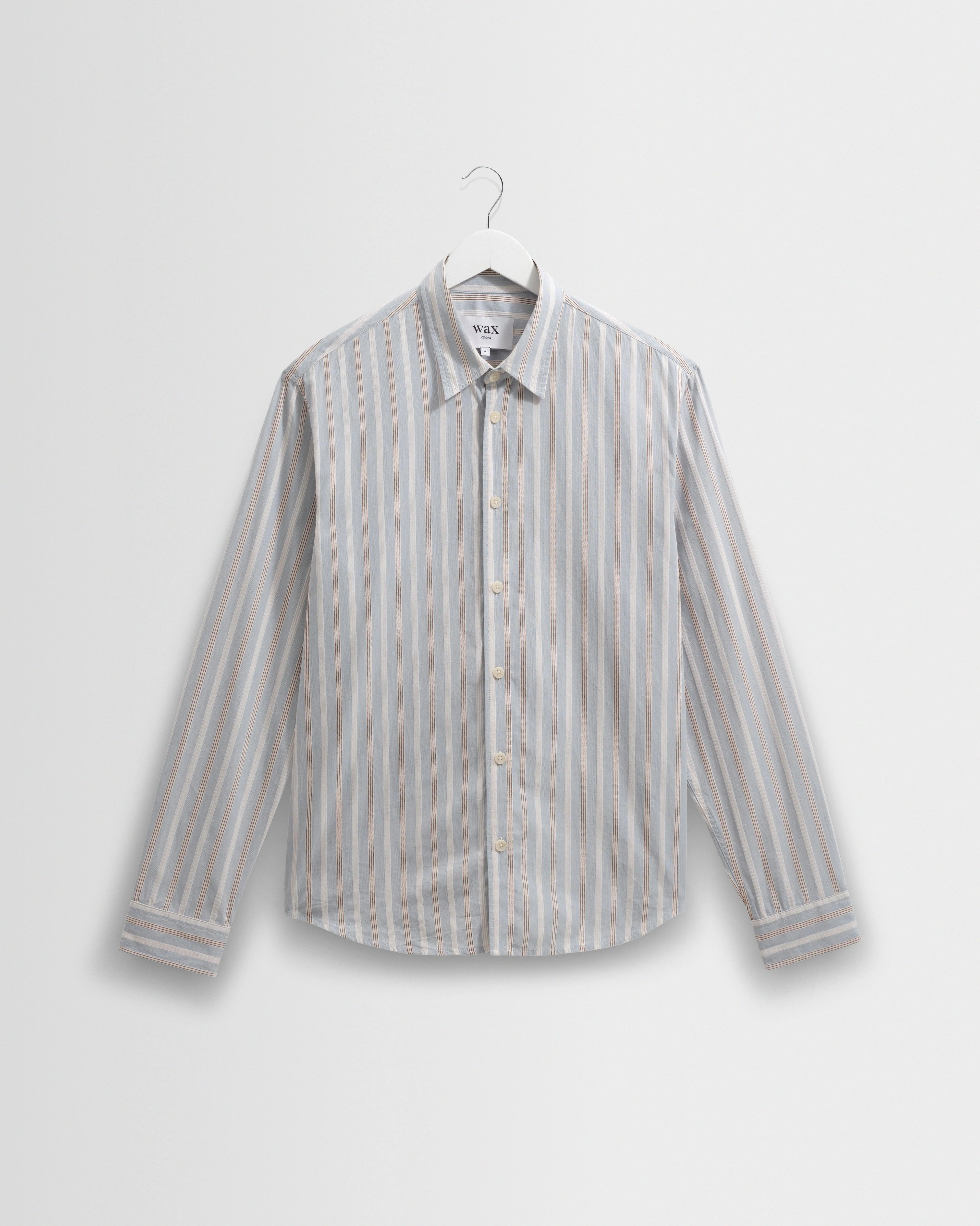 Shelly - Light Blue Dobby Stripe Cotton Shirt - 1