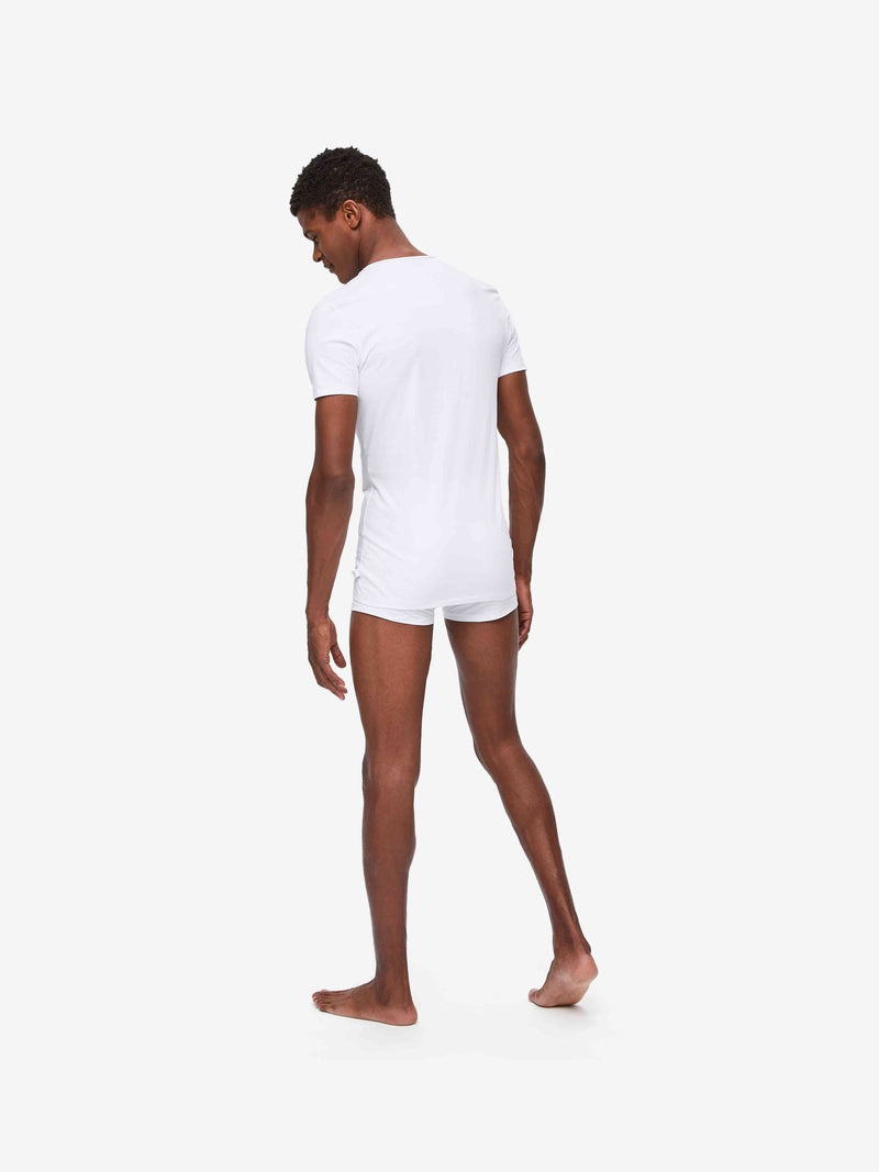Men's Underwear V-Neck T-Shirt Jack Pima Cotton Stretch White - 4