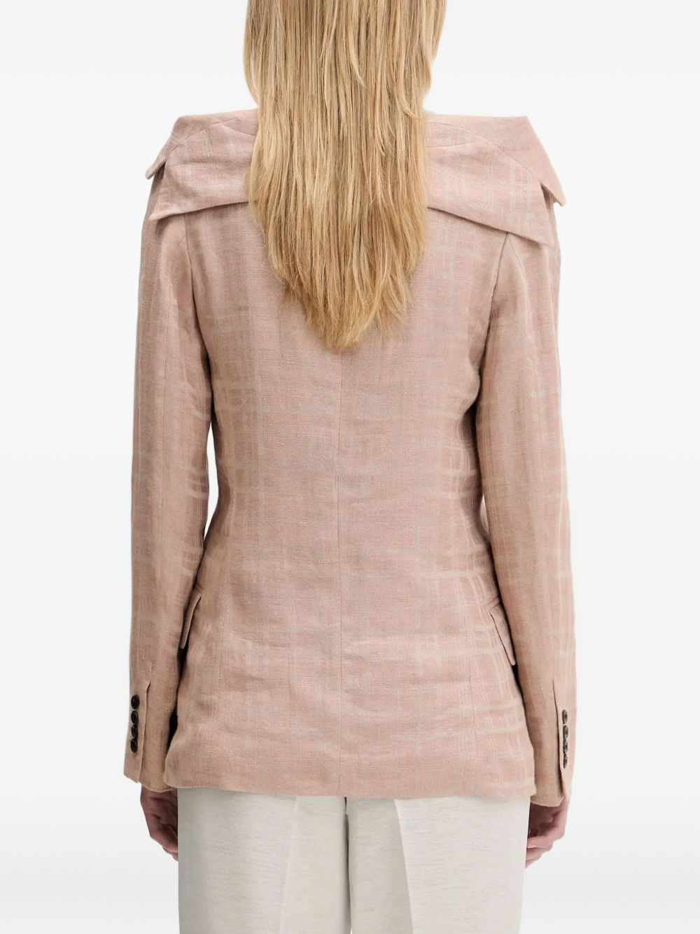 dropped-shoulder checked blazer - 3