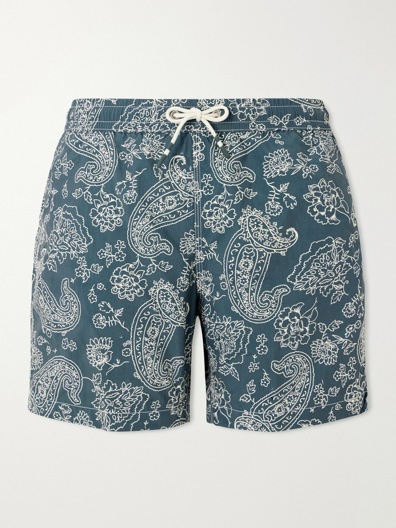 Straight-Leg Mid-Length Printed Swim Shorts 1