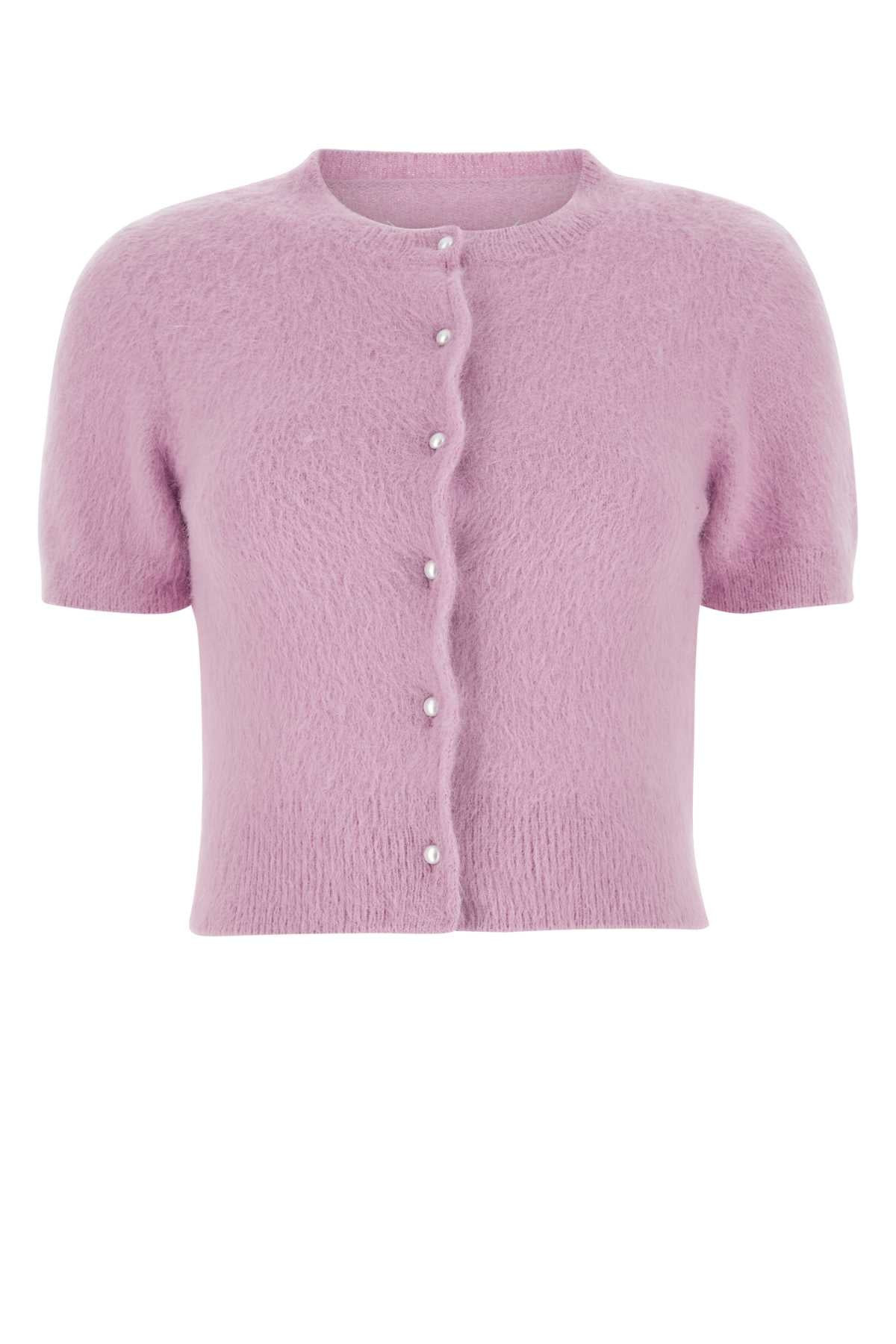 Maison Margiela Women Lilac Angora Blend Cardigan - 1