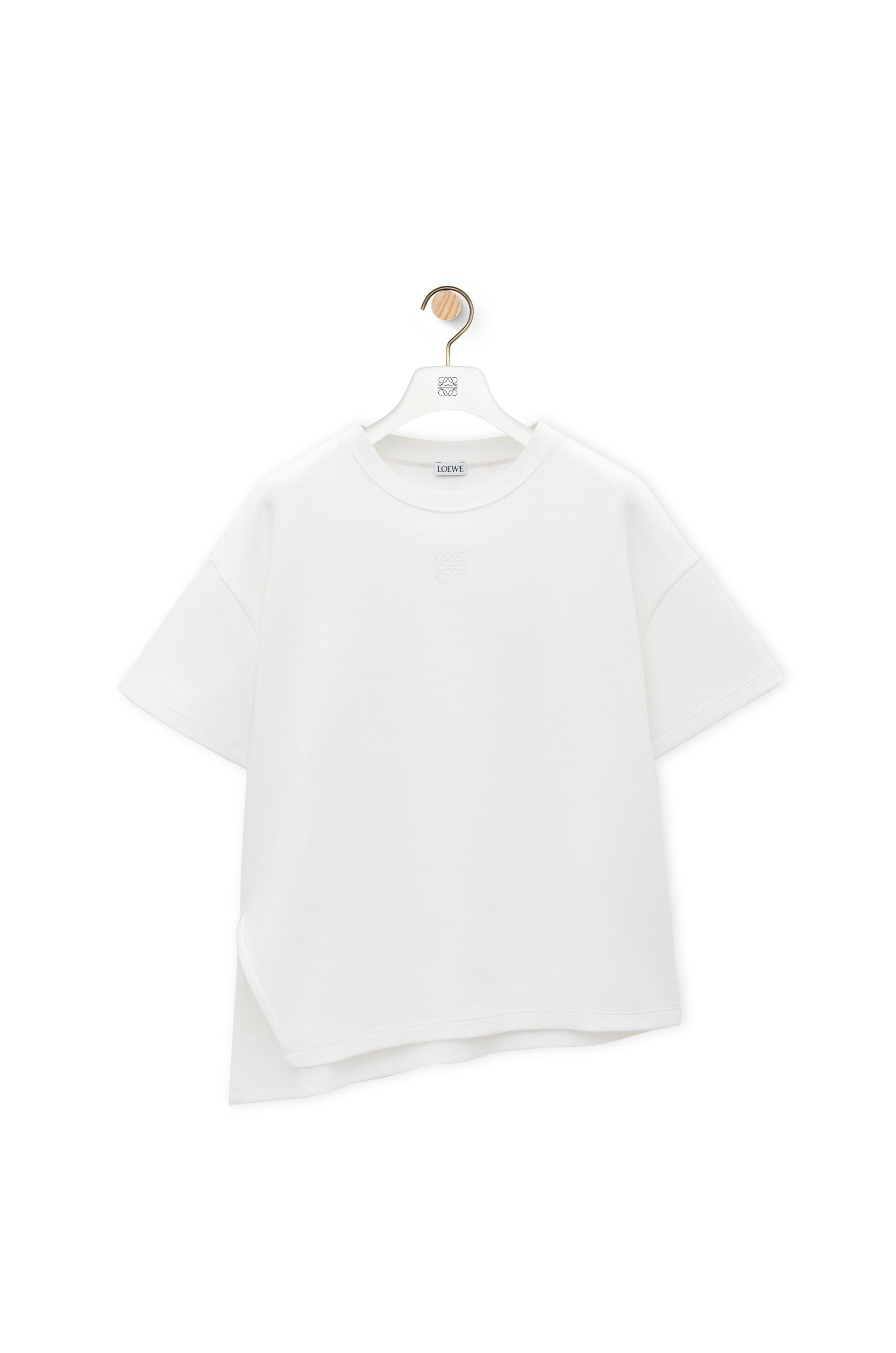 Asymmetric T-shirt in cotton blend - 1