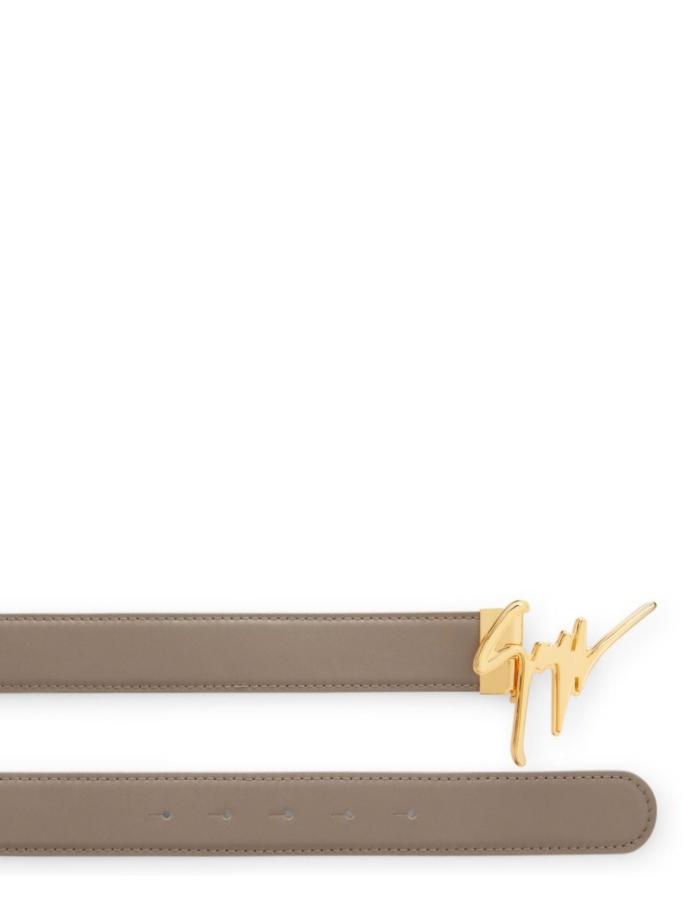 logo-plaque leather belt - 2