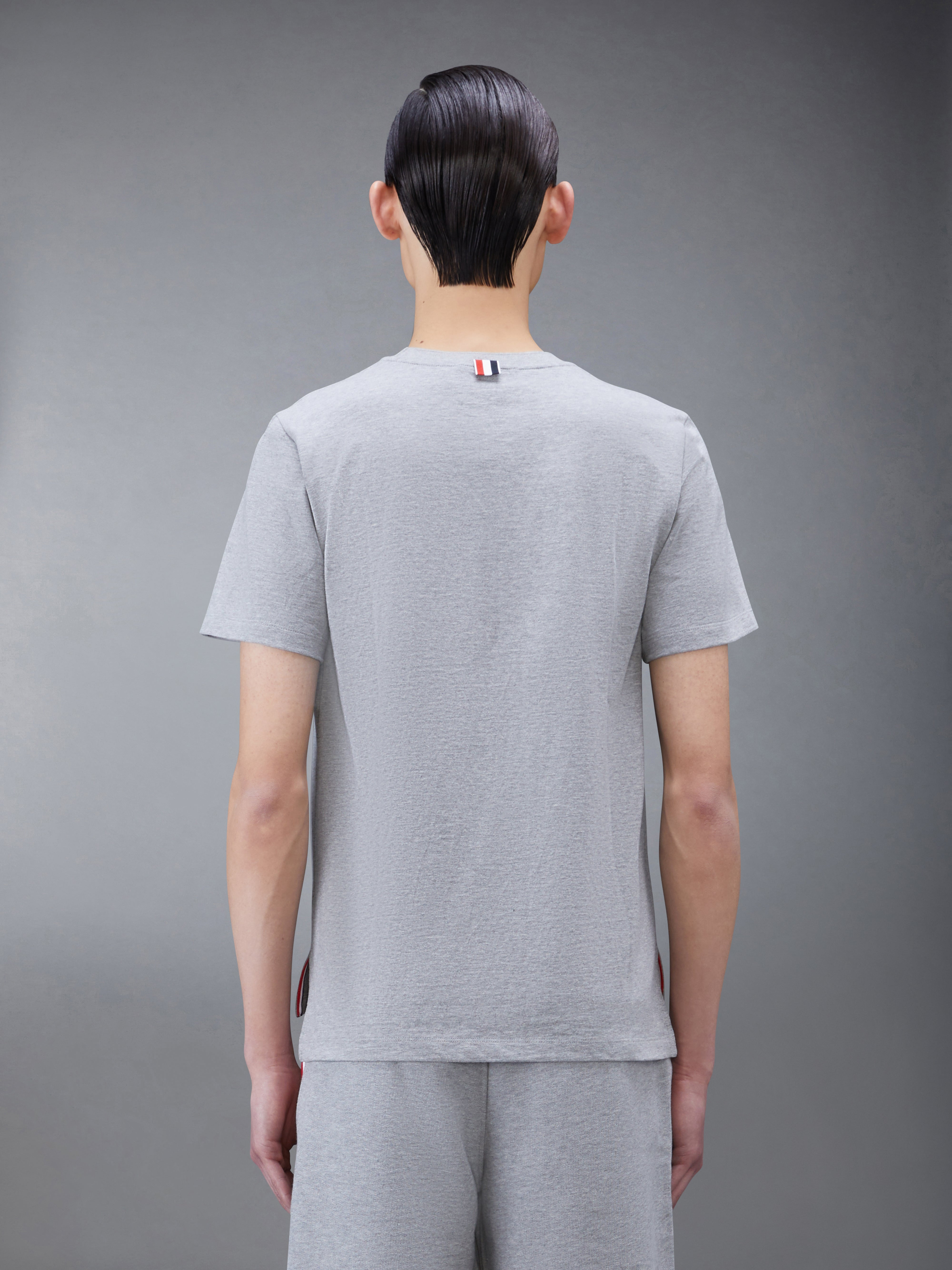 Light Grey Medium Weight Jersey Side Slit Relaxed Fit Tee - 2