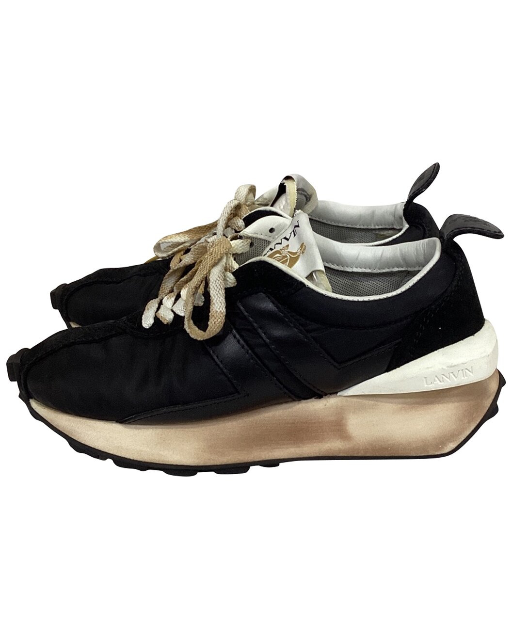 LANVIN Women's Nylon Bumper Distressed Sneaker, Size FR | 35 (Authentic Pre-
Loved) - 2