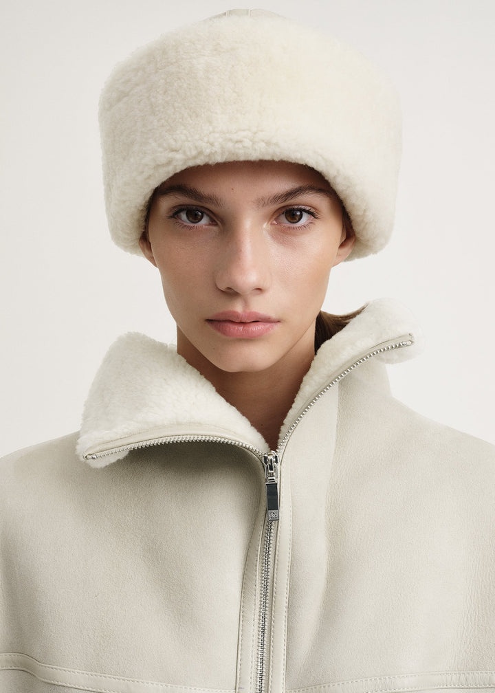 Shearling winter hat macadamia - 2