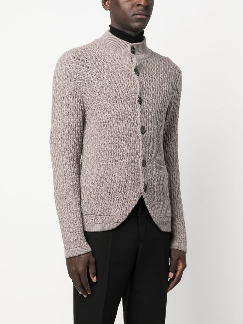 textured-knit merino wool cardigan - 3