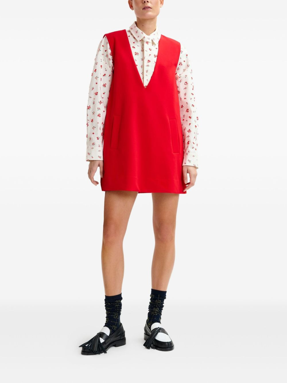 V-neck mini dress - 2