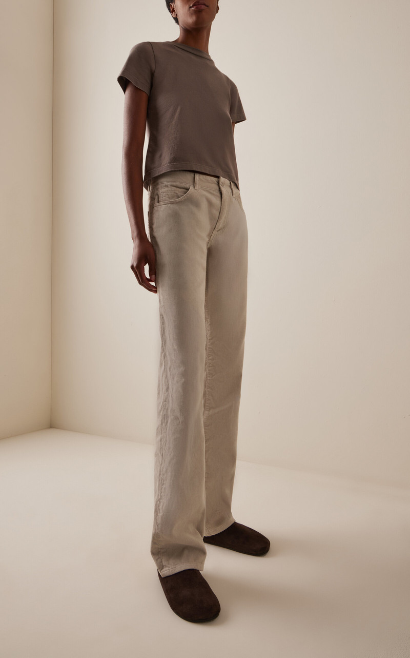 The Row Hudson Suede Slides brown outlook