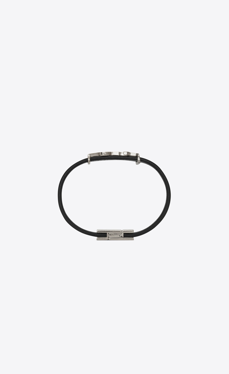 SAINT LAURENT opyum bracelet in leather outlook