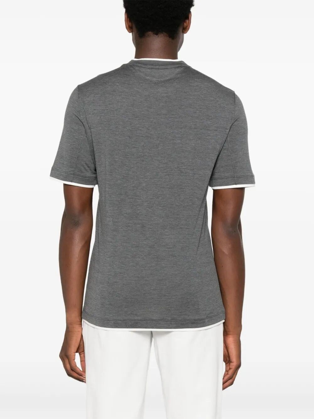 Crew-Neck T-Shirt With Faux-Layering - 3
