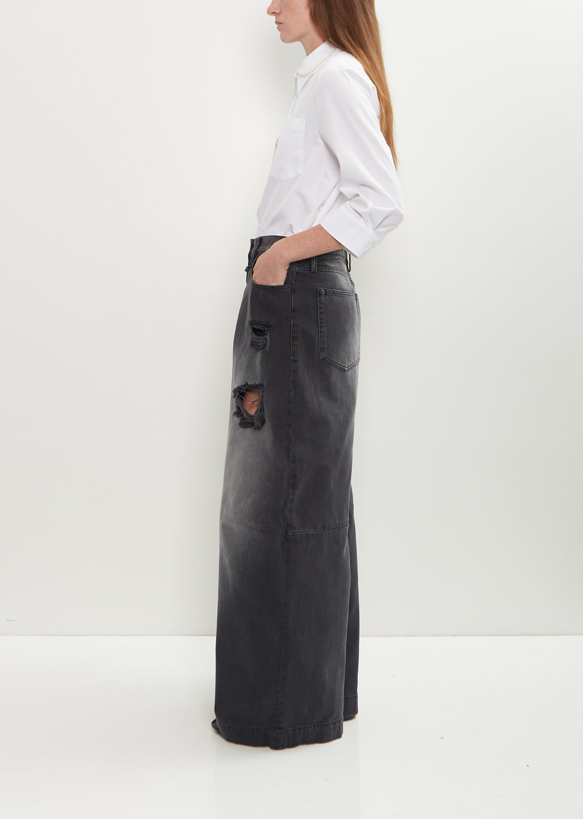 Distressed Puddle Jeans — Distressed Black - 2