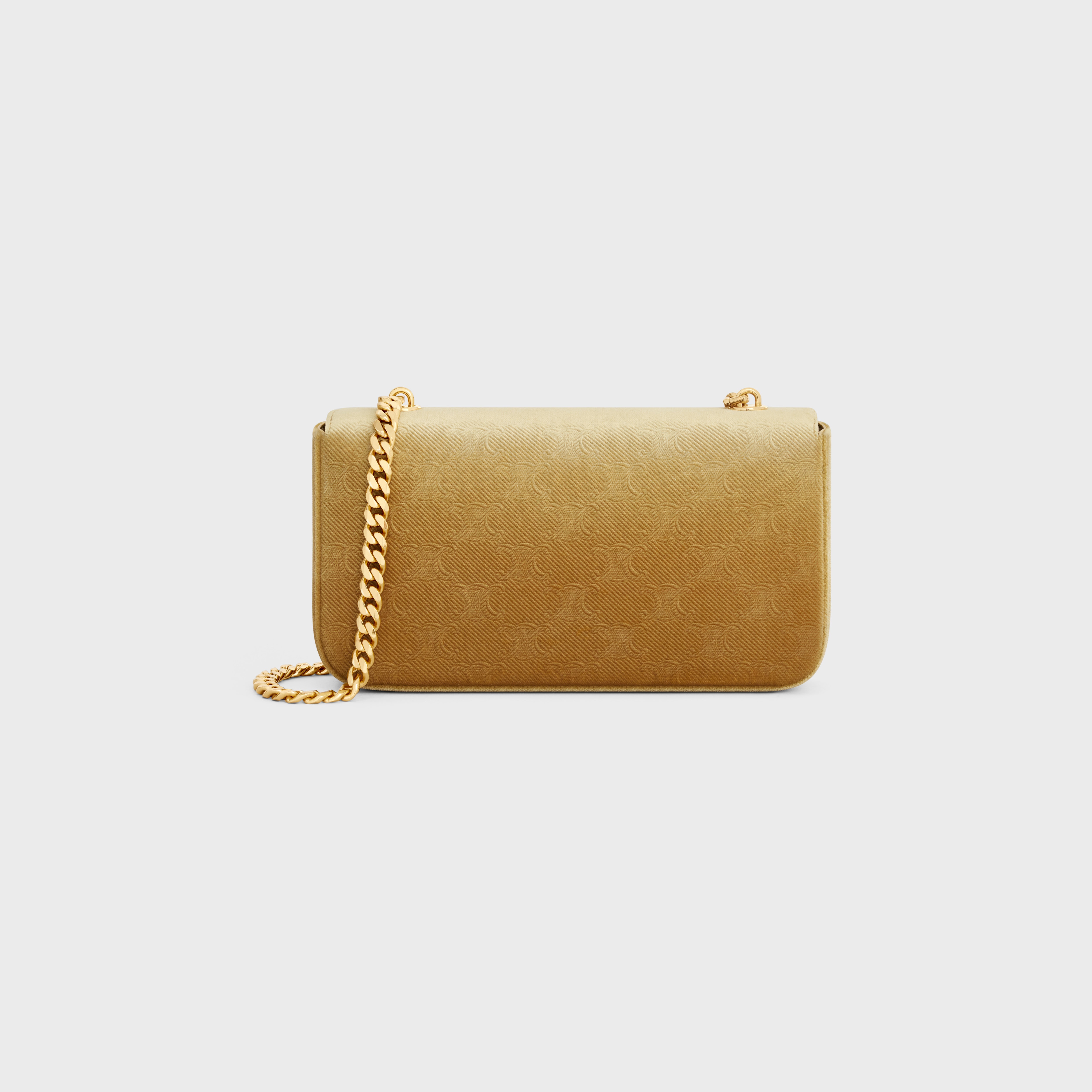 CHAIN SHOULDER BAG CLAUDE in VELVET WITH TRIOMPHE ALL-OVER - 3