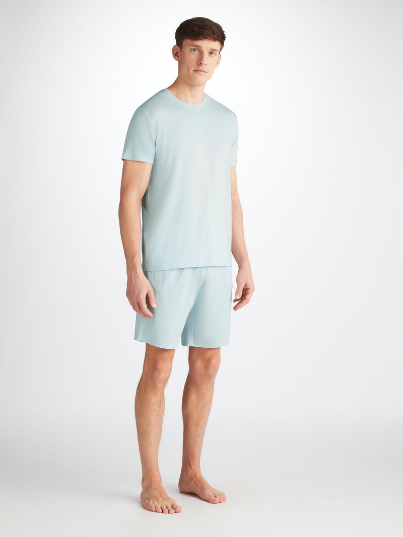 Men's Lounge Shorts Basel Micro Modal Stretch Ice Blue - 3