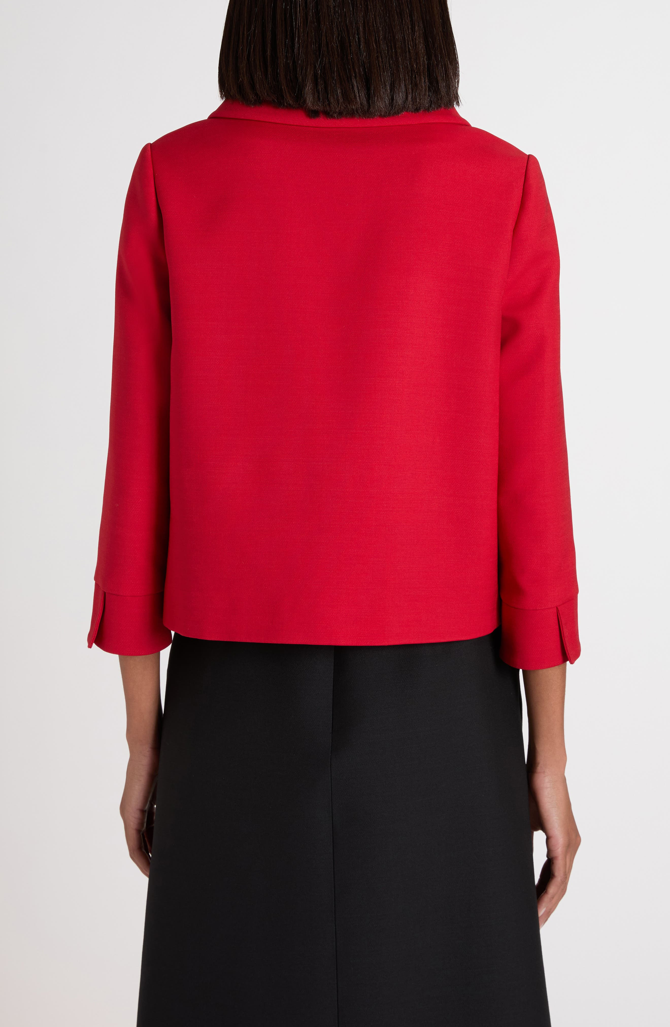 Valentino Garavani Crepe Couture Jacket in Dark Red at Nordstrom - 3