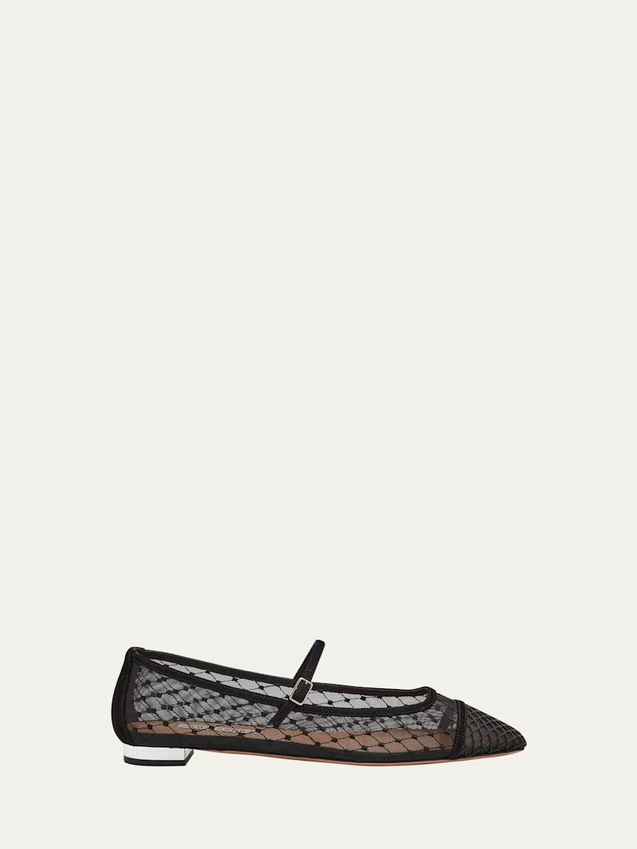 Fishnet Suede Juliette Ballerina Flats - 1