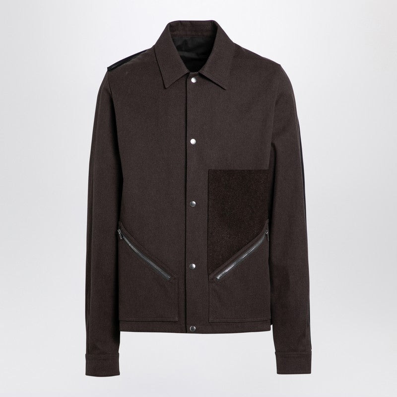 Rick Owens Shirt Jacket Tour Snap Front Brown Men - 1