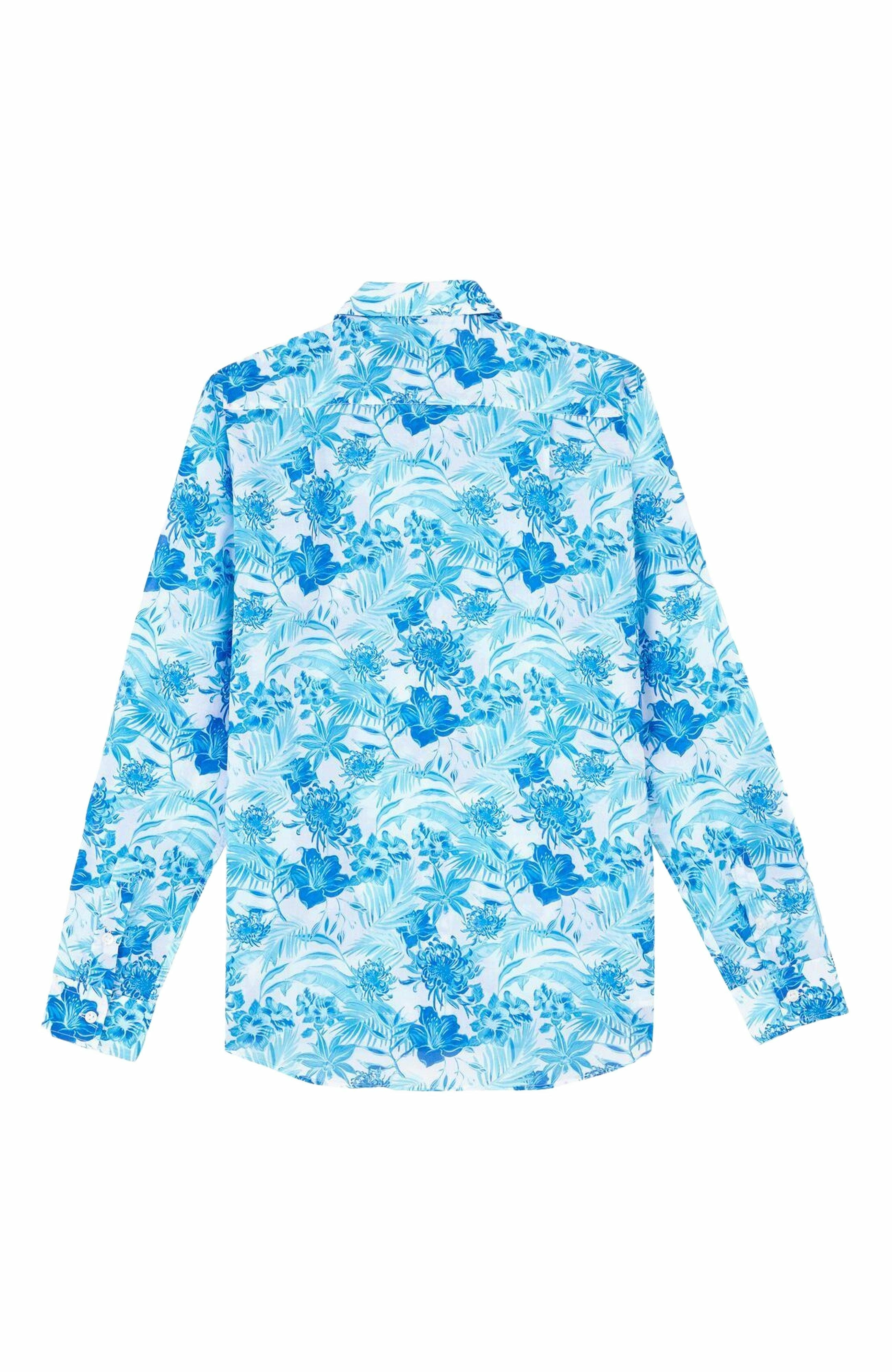 Vilebrequin Unisex Cotton Voile Lightweight Shirt Tahiti Flowers in Blanc at Nordstrom - 2
