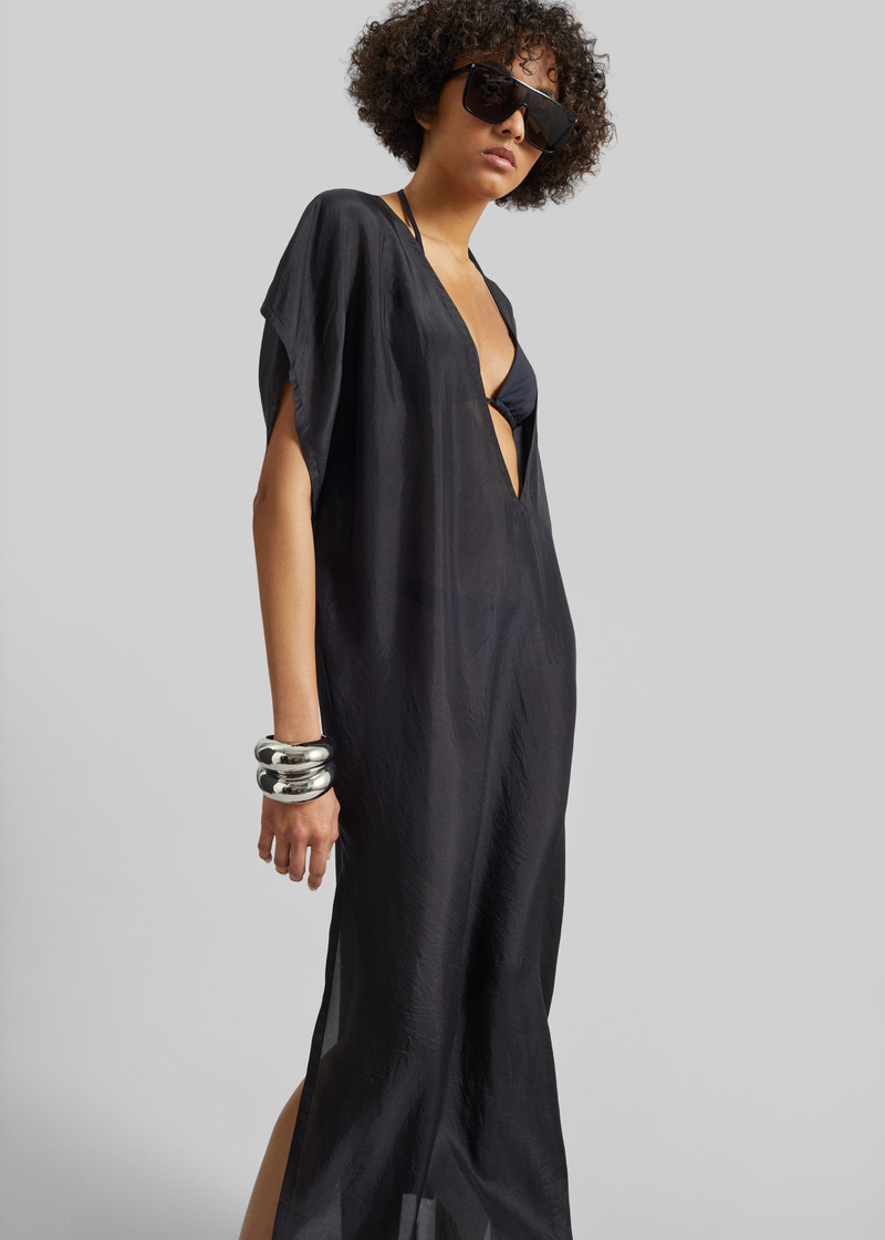 Ostuni Sheer Fluid Kaftan Dress - Black 5