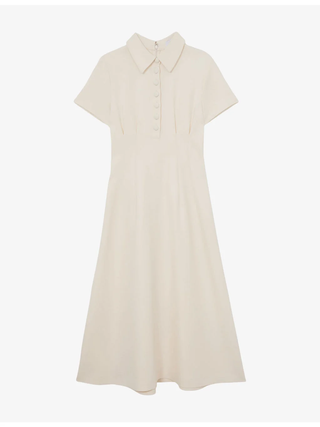 Mari Short-Sleeved Stretch-Woven Midi Dress - 1