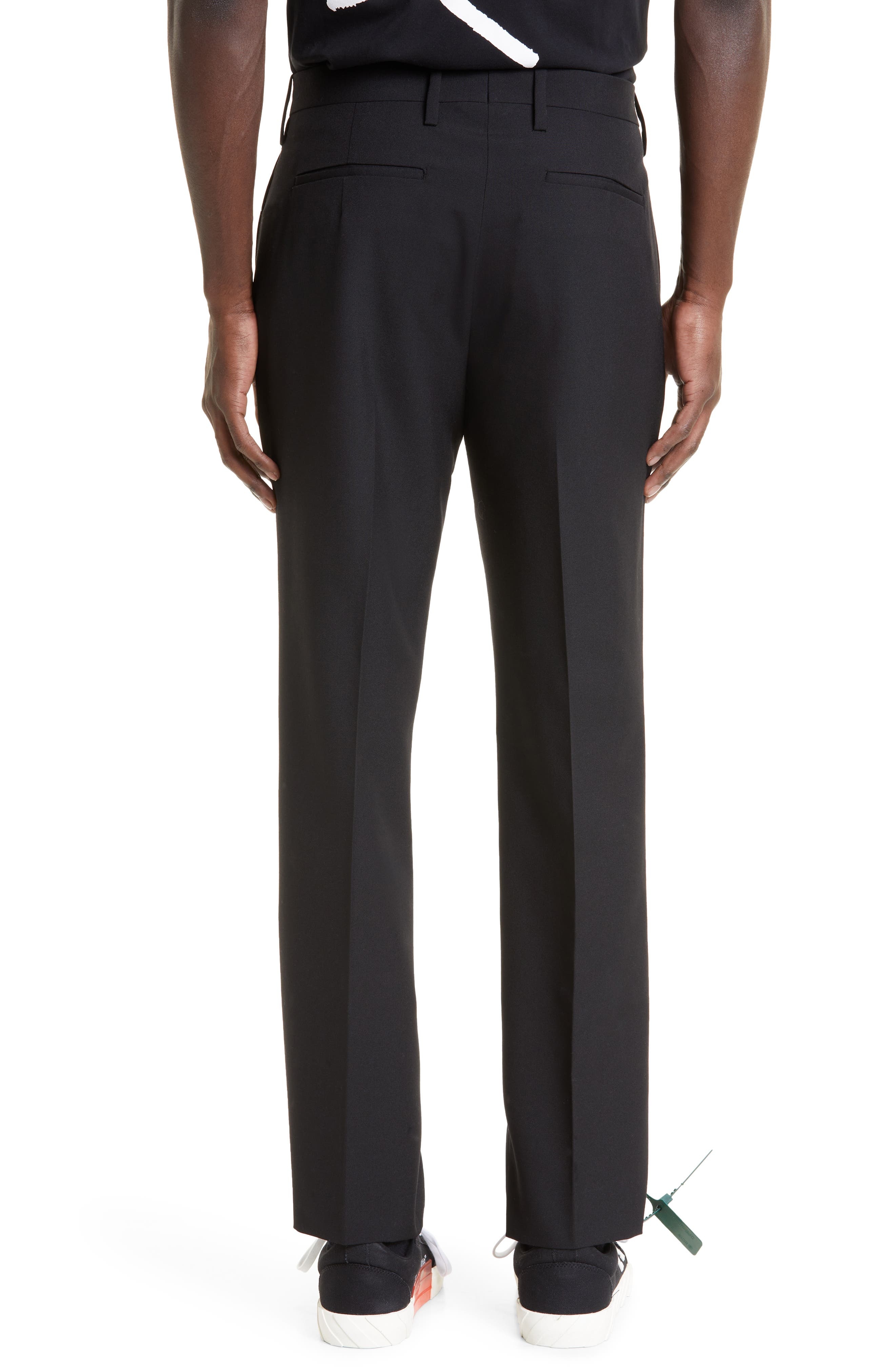 Off-White Corp Skinny Virgin Wool Pants in Black/White at Nordstrom - 3