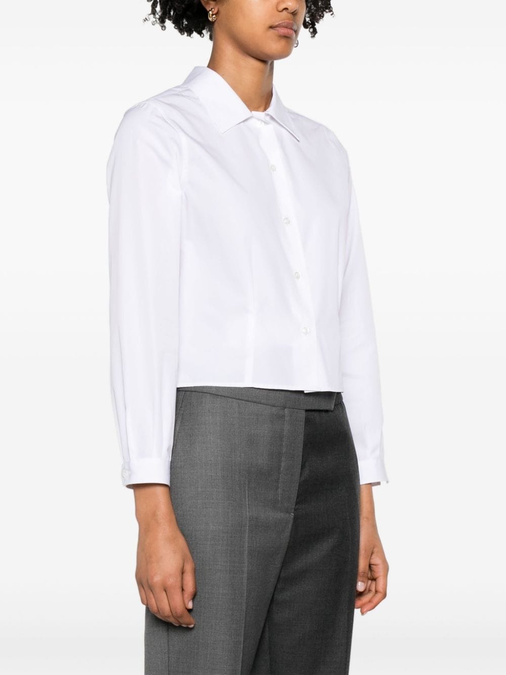 cropped cotton shirt - 3