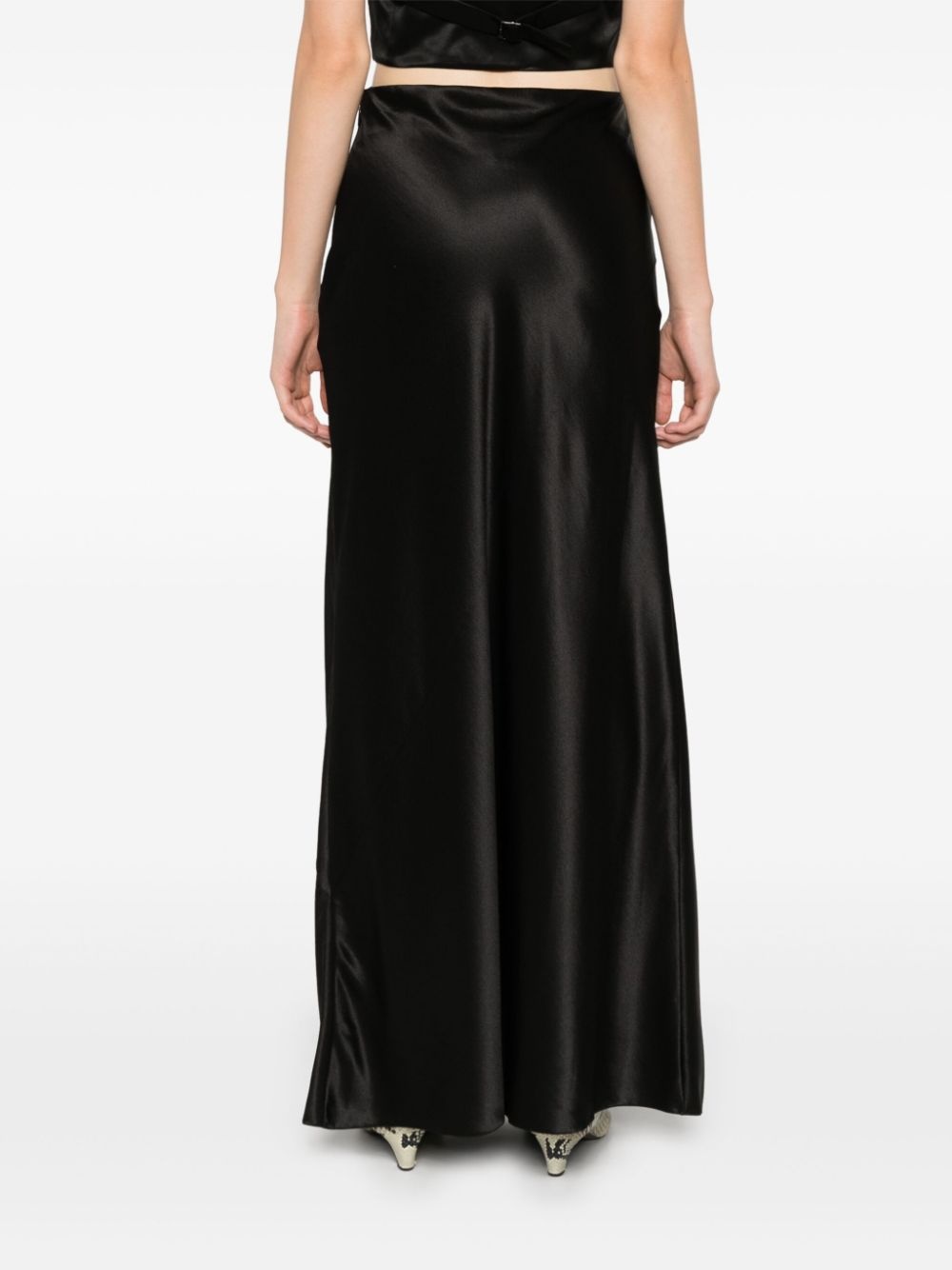 silk bias-cut maxi skirt - 4
