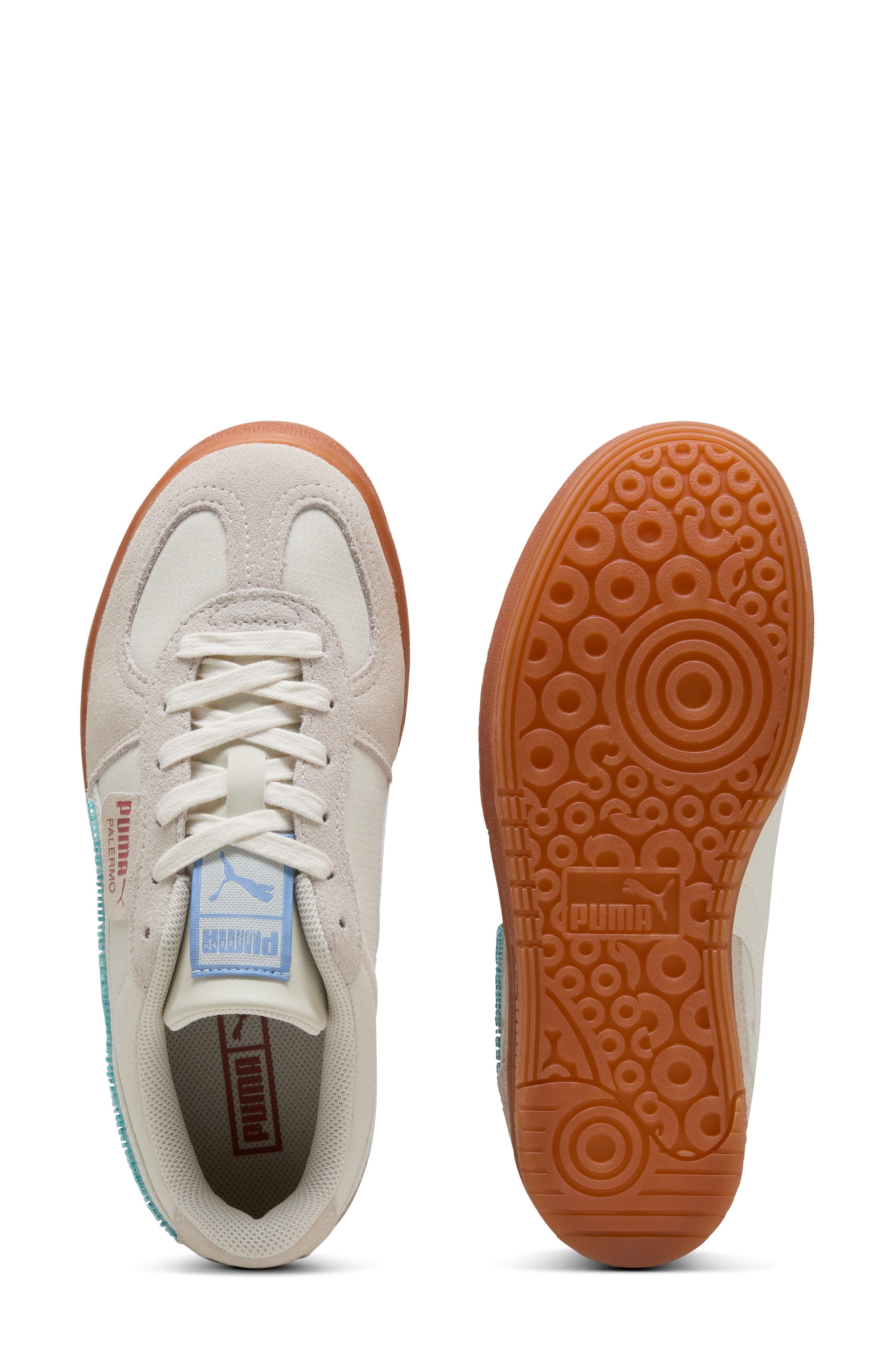 PUMA Palermo Elevata Platform Sneaker in Warm White/Gum at Nordstrom - 4