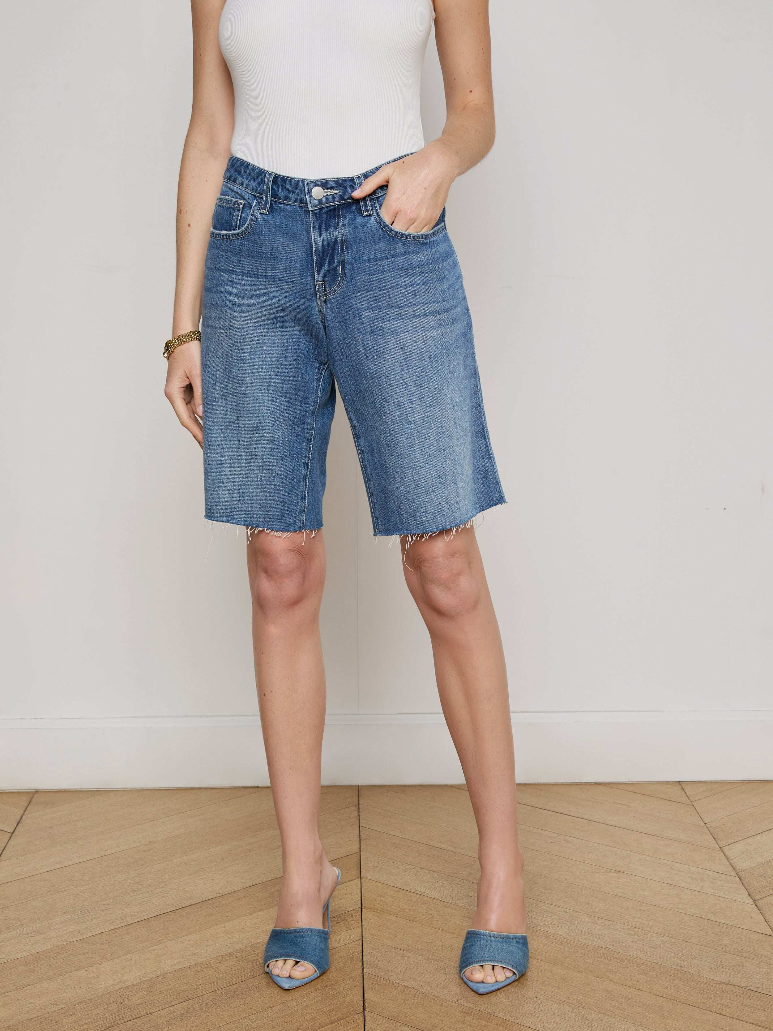 Elise Denim Bermuda Short - 6