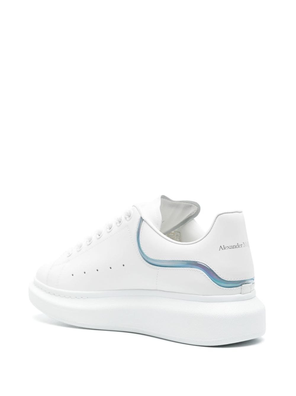iridescent-stripe leather sneakers - 3