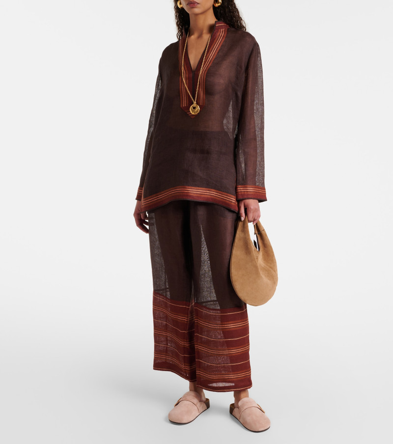 TORY BURCH Sheer linen kaftan outlook