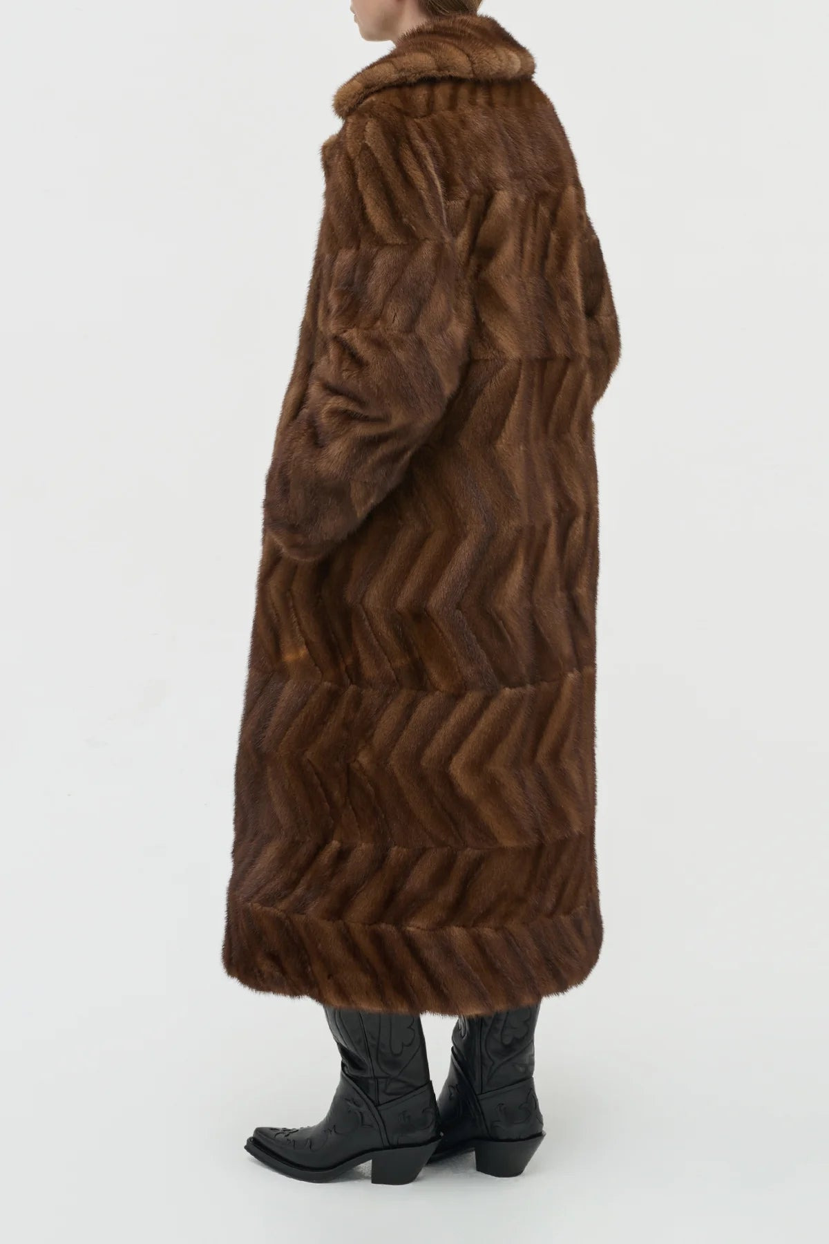 Andal Coat in Mahogany Recycled Mink Fur - 4