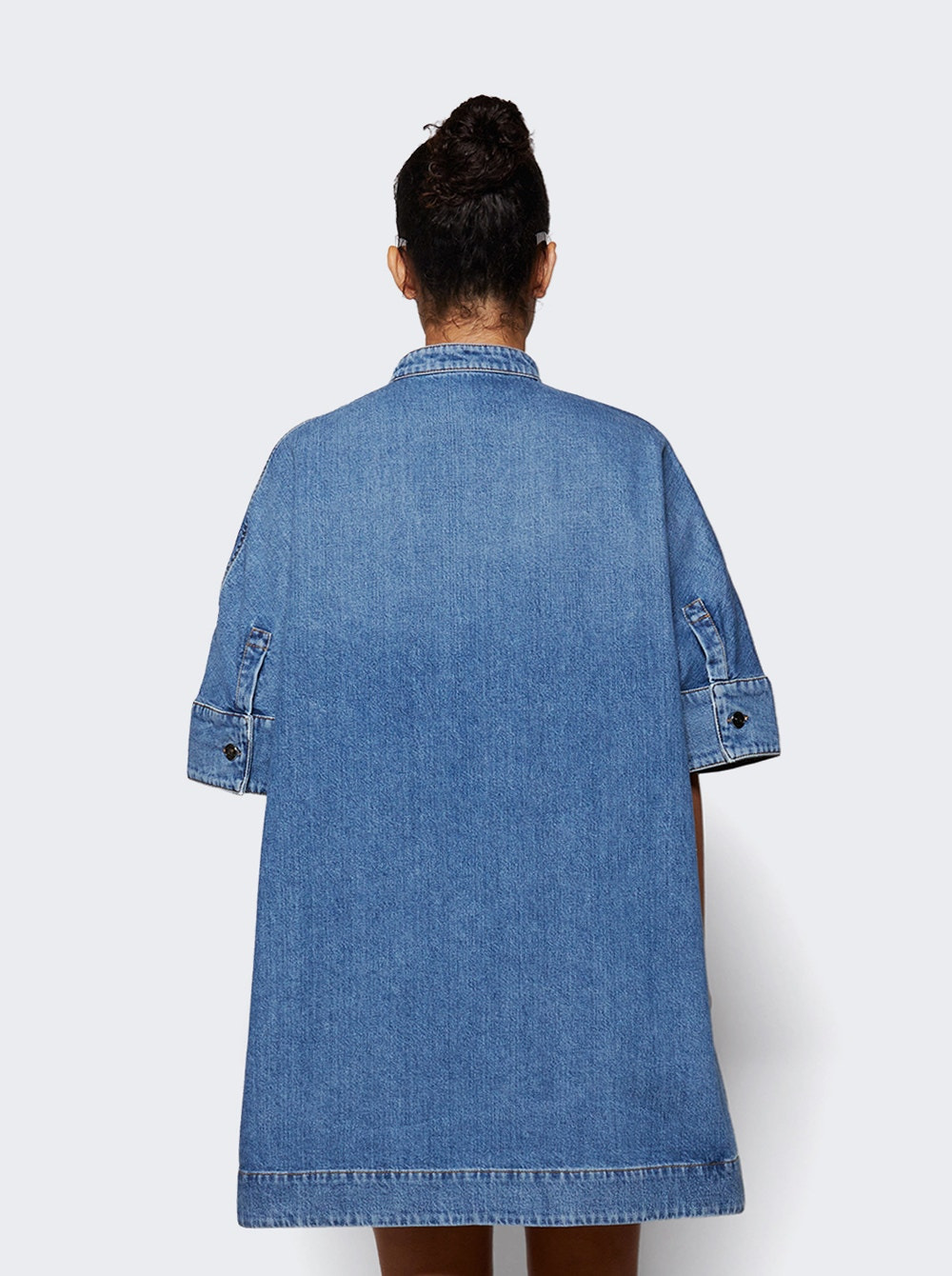 A Line Short Dress 420 Medium Blue - 4