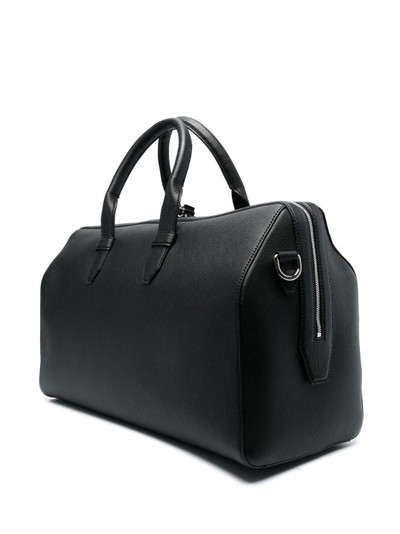 Brioni grained-texture leather travel bag outlook