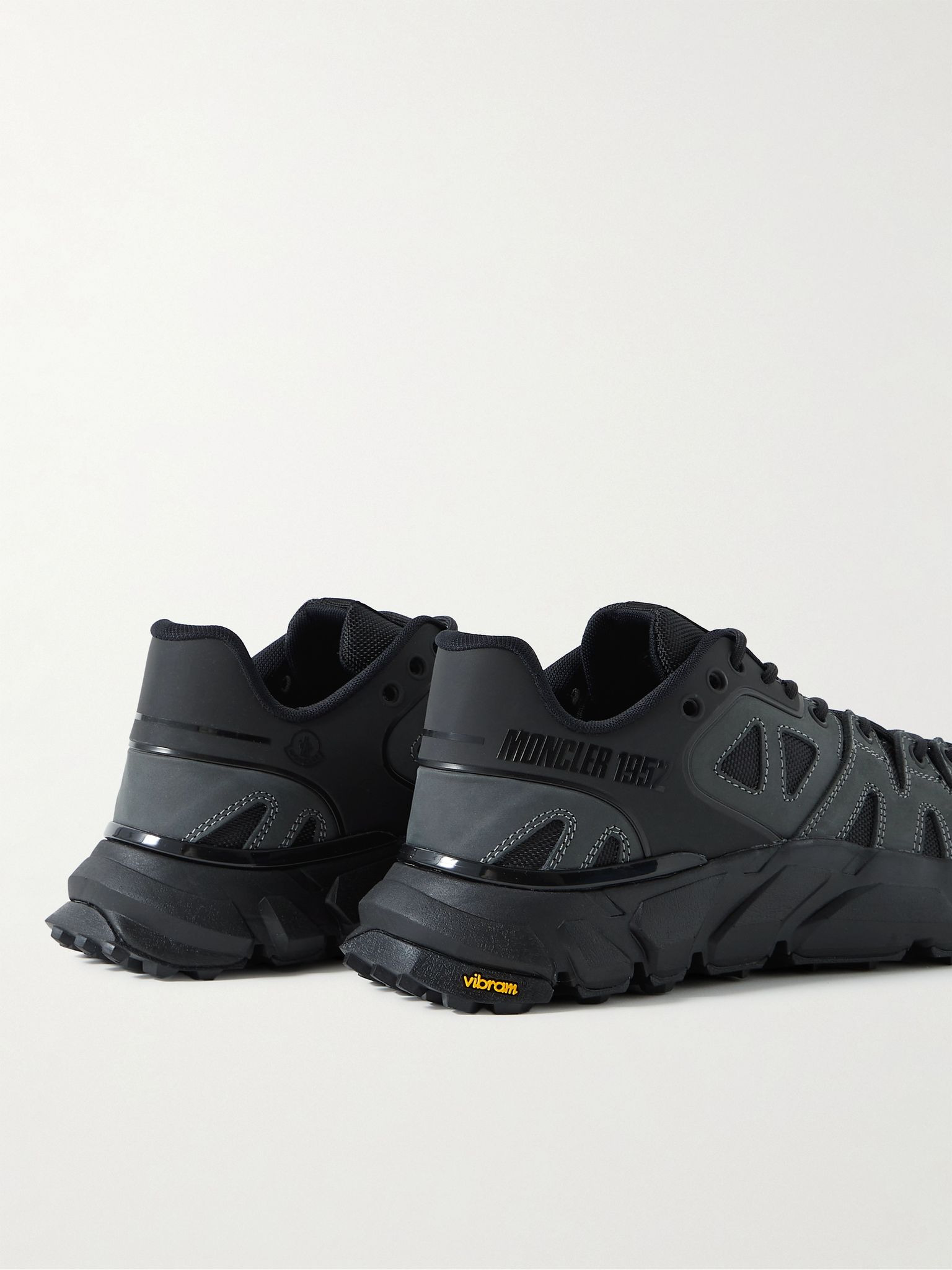 2 Moncler 1952 Silencio Nubuck, Mesh and Rubber Sneakers Black - 5