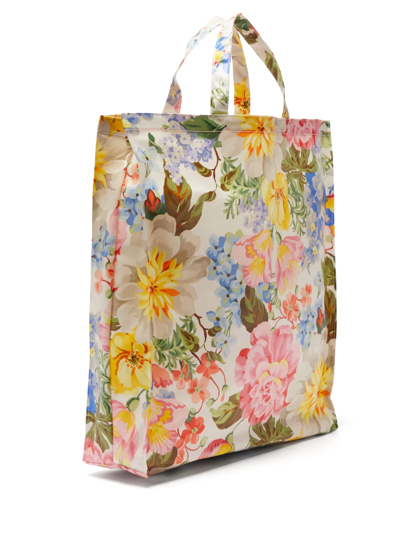 Floral-print coated-cotton tote bag - 4