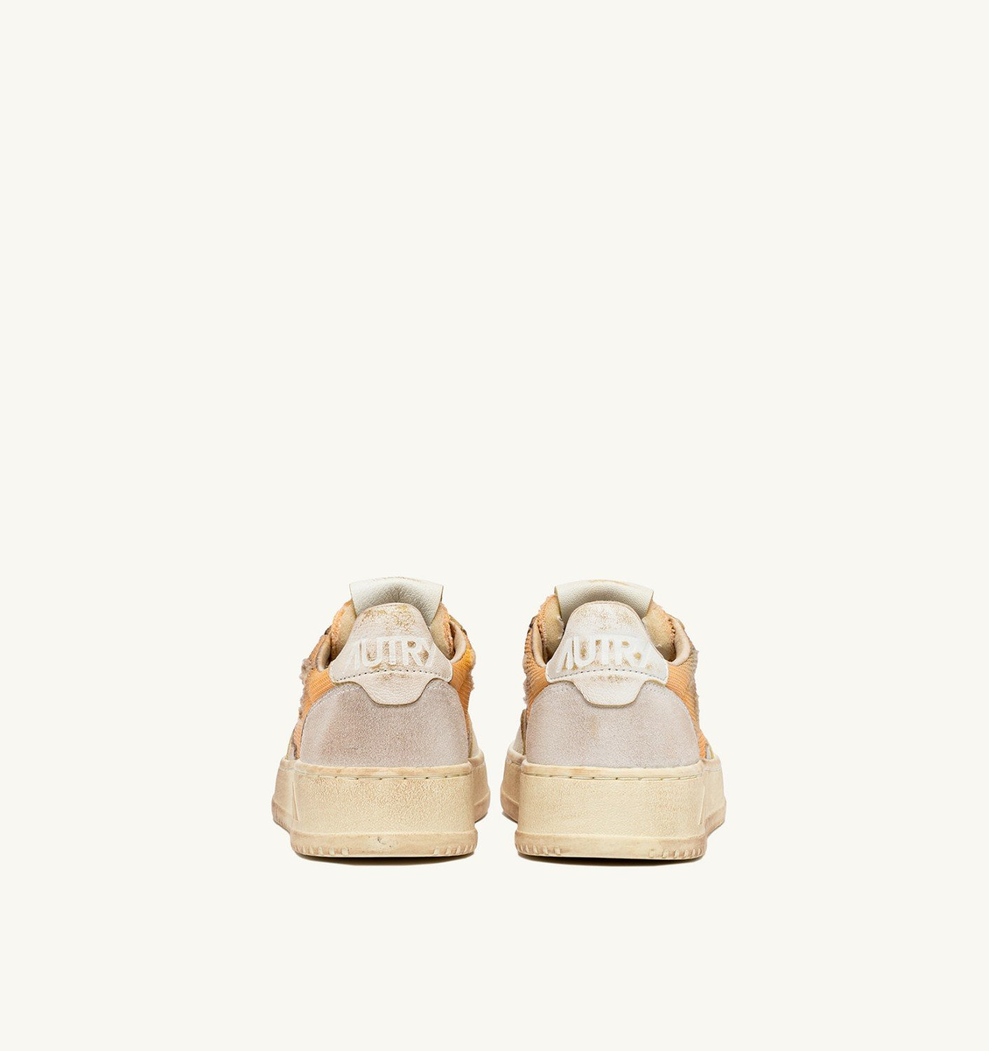 MEDALIST LOW SUPER VINTAGE SNEAKERS IN ORANGE AND WHITE LEATHER AND MESH - 3